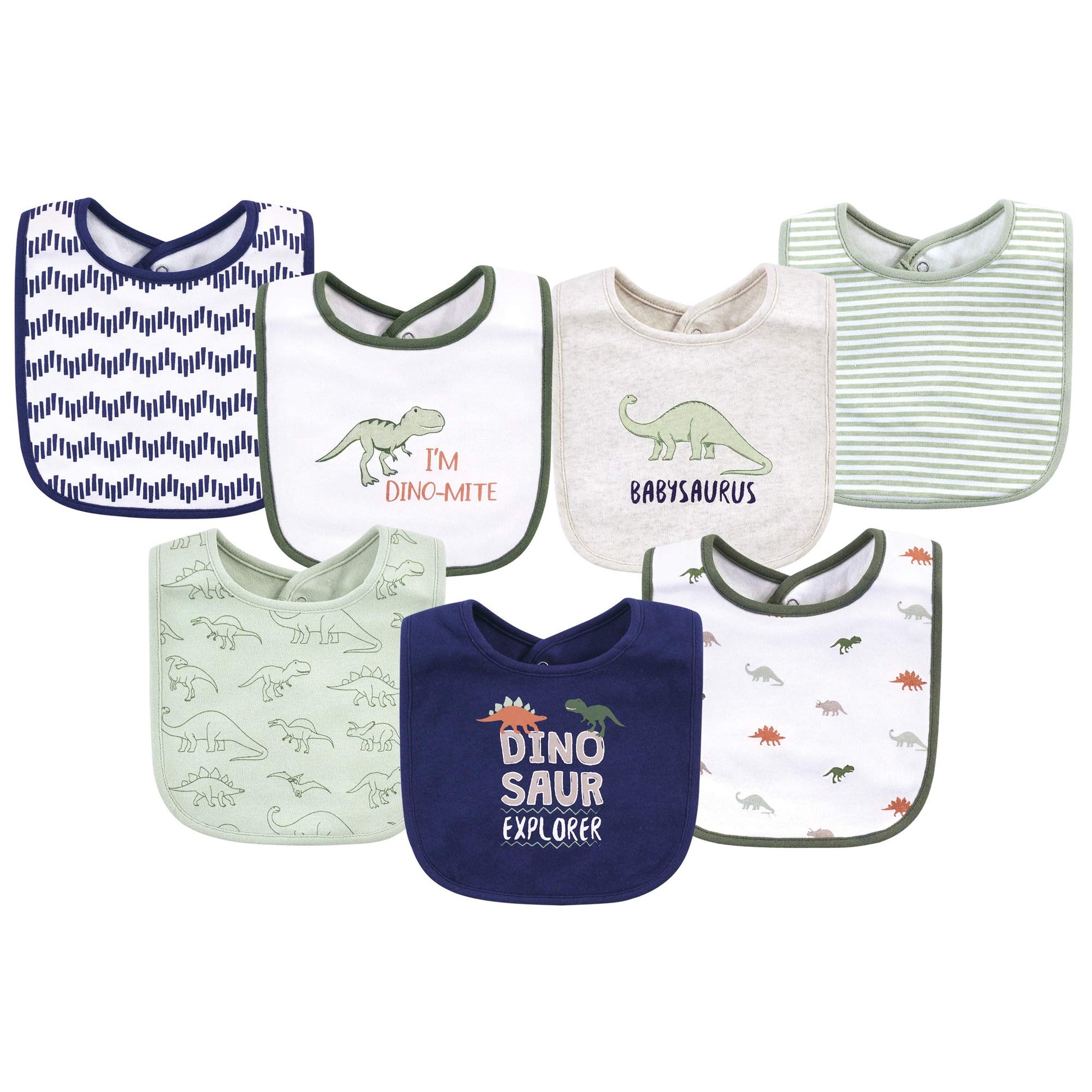 Hudson Baby Unisex Baby Cotton Bibs, Dinosaur Explorer, One Size