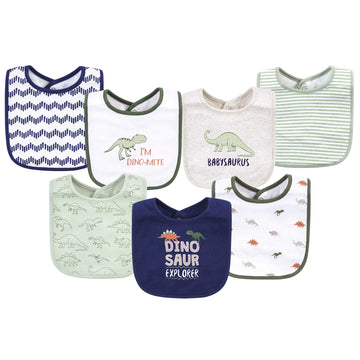 Hudson Baby Unisex Baby Cotton Bibs, Dinosaur Explorer, One Size