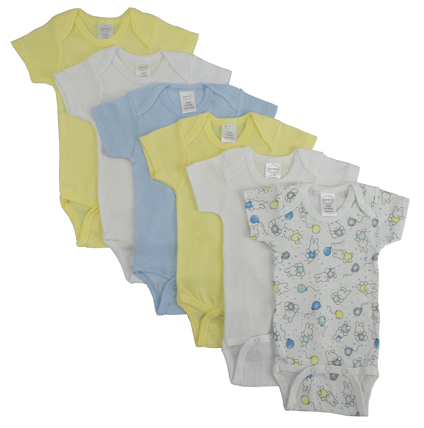 Bambini Girls Printed Short Sleeve 6 Pack