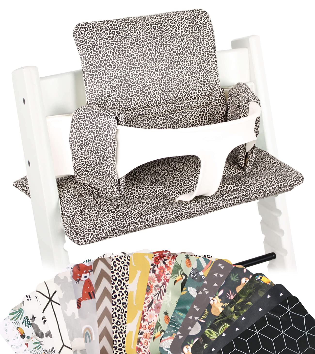 Ukje Cushion Compatible With Stokke Tripp Trapp - Soft Seat For Infants, Babies & Toddlers, High Chair Accessories, Cotton Fabri