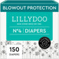 LILLYDOO Baby Diapers - Size 4 (20-31 lbs), Monthly Supply (150 Count), Leak Protection, Skin-Friendly, Ultrasoft, Perfume- & Ch
