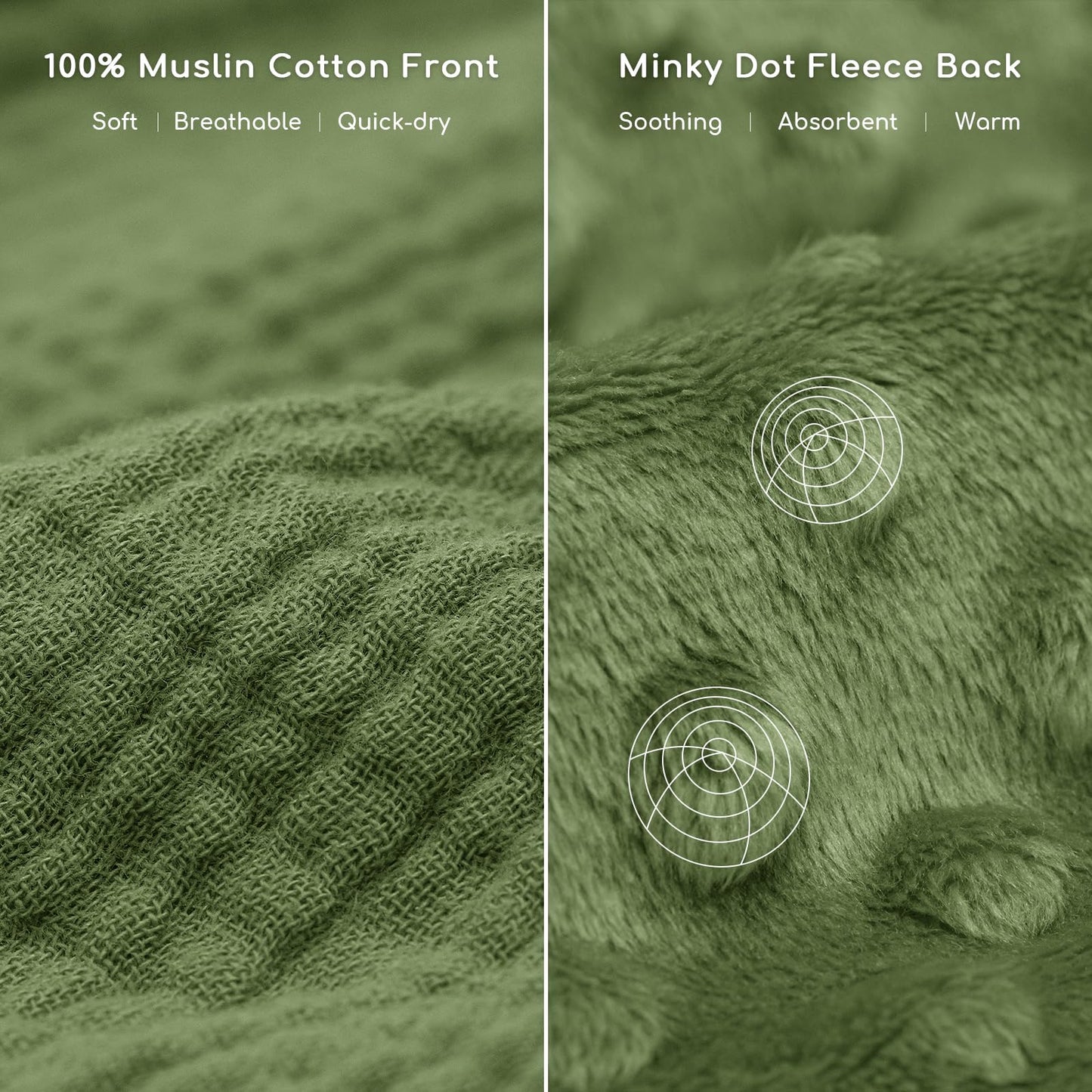 Yukkidds Baby Bath Towels For Newborn 100% Muslin Cotton And Minky Dot Fabric Neutral Hooded Baby Towels Set 2 Pack For Boys Gir
