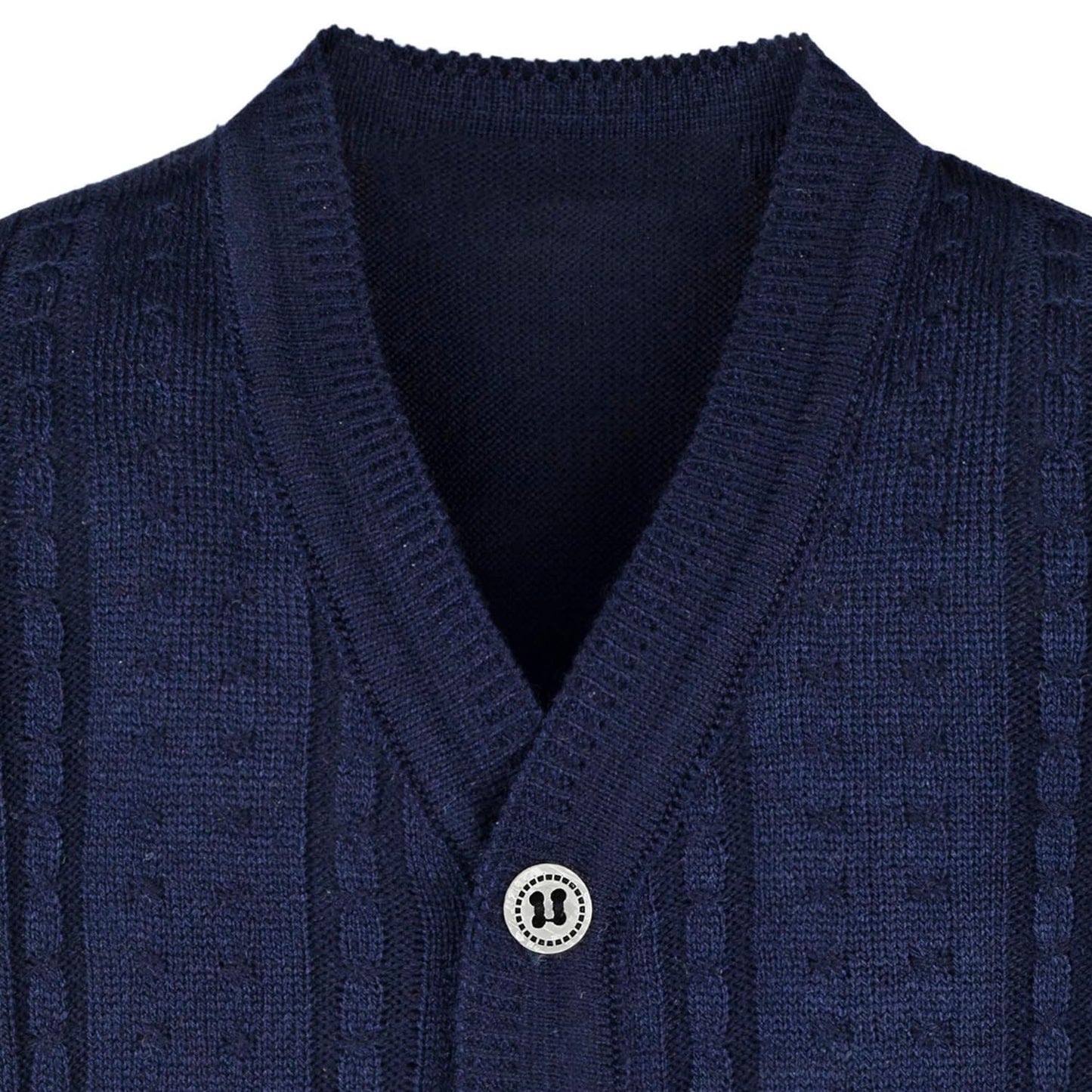 Lilax Baby Boy Cable-Knit Basic Knit Cardigan Sweater 6-9 Months Navy