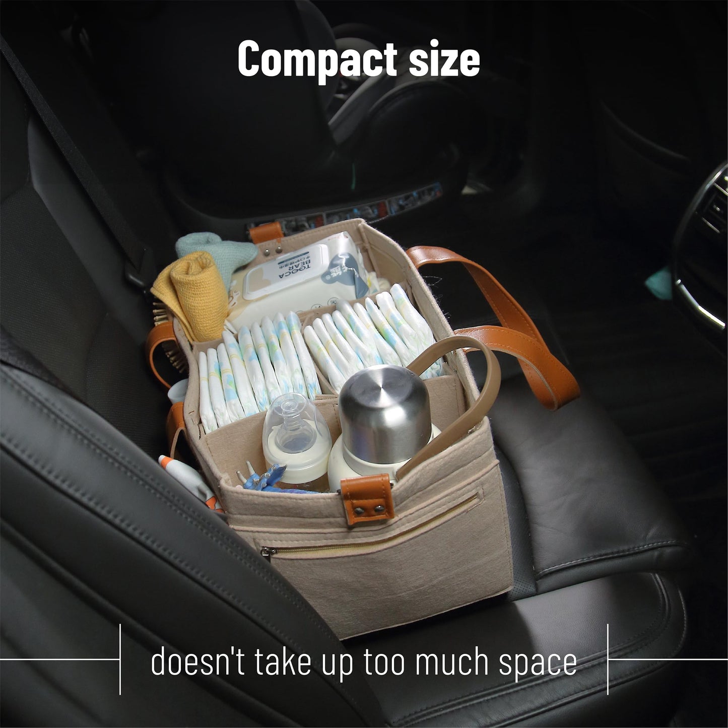 Mr. Pen- Baby Diaper Caddy Organizer, Leather Strap, Baby Organizer, Car Diaper Caddy, Baby Caddy Organizer, Portable Diaper Cad