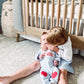Molzulams Valentines Day Baby Girl Boy Outfit Be Mine Embroidery Romper Palid Love Heart Jumpsuit Sweet Cute Fall Clothes (Blue,