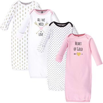 Hudson Baby Unisex Cotton Gowns, Heart, 0-6 Months