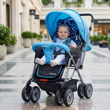 Little Pumpkin By R For Rabbit Kiddie Kingdom Baby Stroller Pram With 3 Position Recline, Adjustable Backrest, 360 Swivel Wheel,