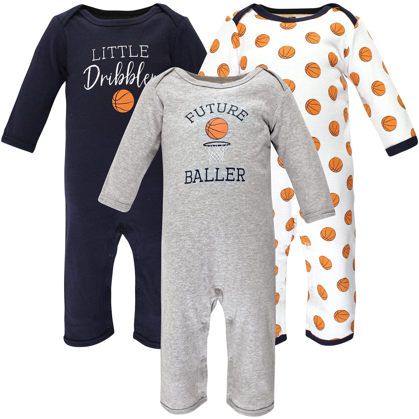 Hudson Baby Baby Girls Hudson Unisex Cotton Coveralls, Basketball Rompers, Basketball, 9-12 Months Us