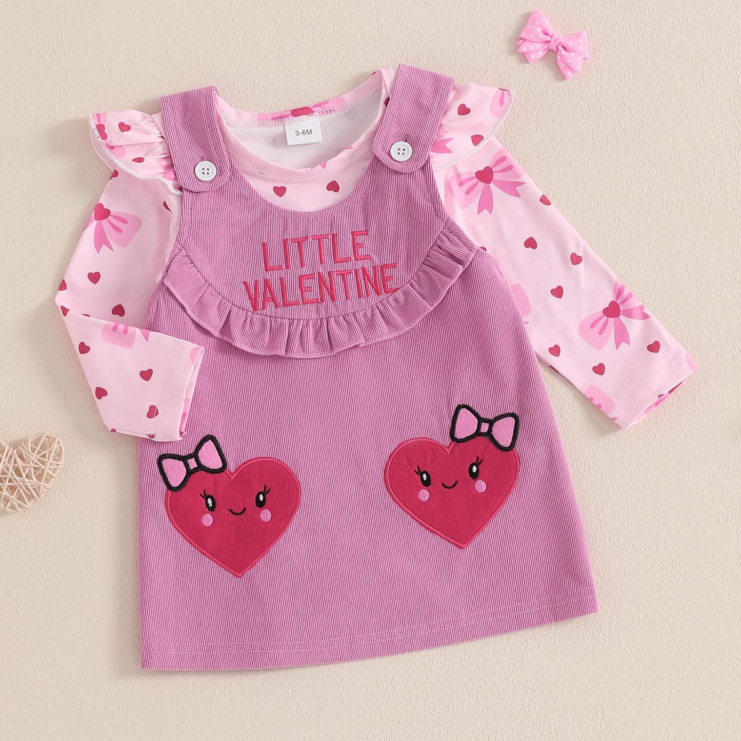 Socutebabe My First Valentine'S Day Baby Girl Outfit Newborn Onesie Romper Corduroy Skirt Lover Babe Dress Outfits Cloth (V Litt