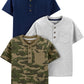 Simple Joys By Carter'S Baby Boys' 3-Pack Short-Sleeve Tee Shirts, Green Camo/Grey Heather/Navy, 5