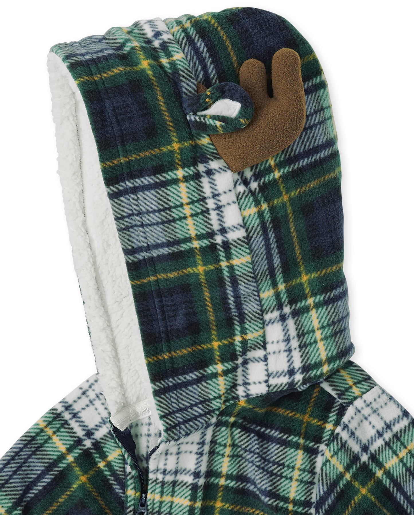 The Children'S Place Baby Kids One Piece Family Matching, Holiday Pajama Sets, Fleece, Moose Plaid, Large