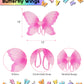 Mozlly Butterfly Wings - 2 Layer Butterfly Fairy Wings Costume For Kids, Halloween Butterfly Wings Costume Accessory, Cute Fairy