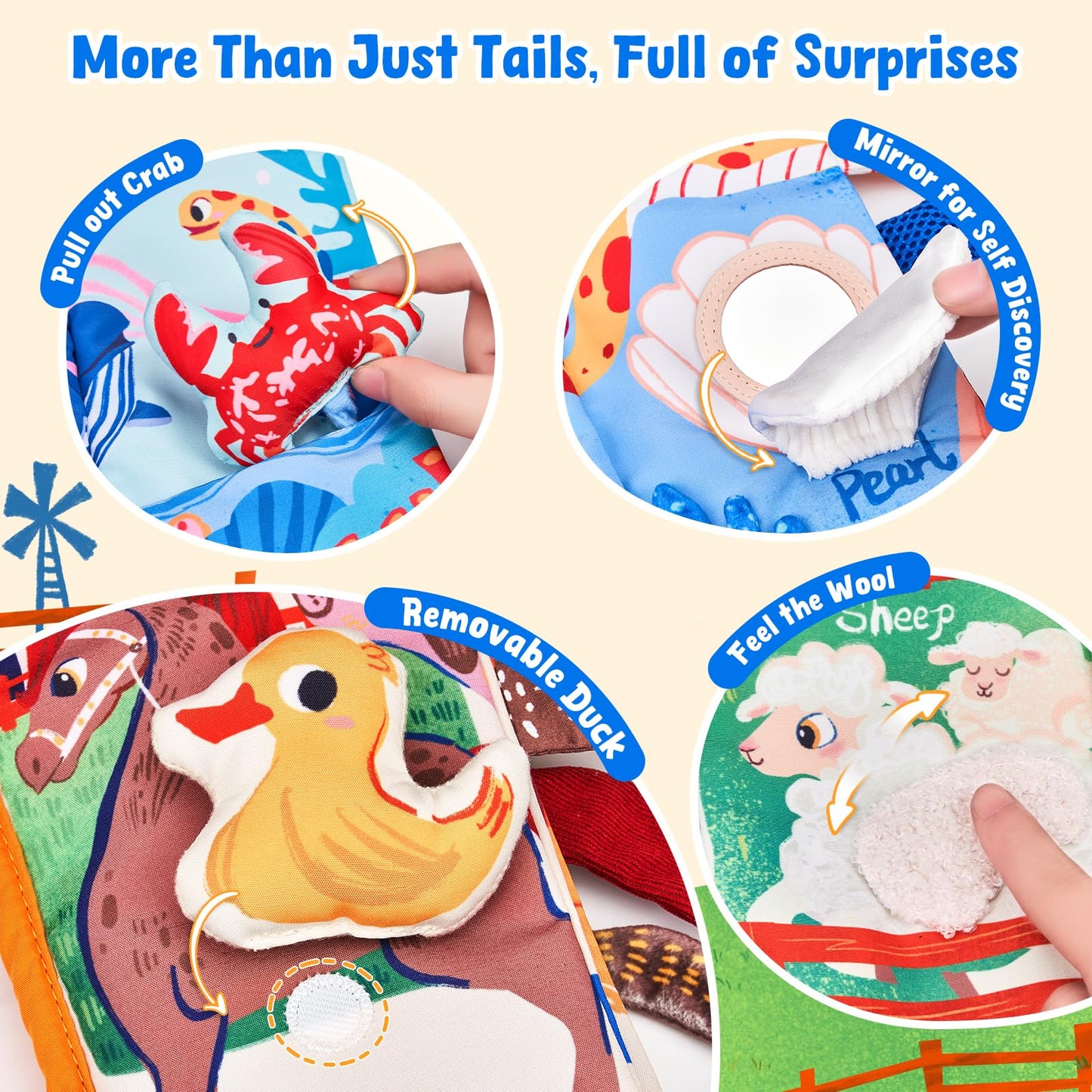 JoyCat Baby Books 0-6 Months - 2PCS Infant Toys 0-6m Tummy Time Babies Toy Newborn Toys Early Development Sensory Book Baby Girl