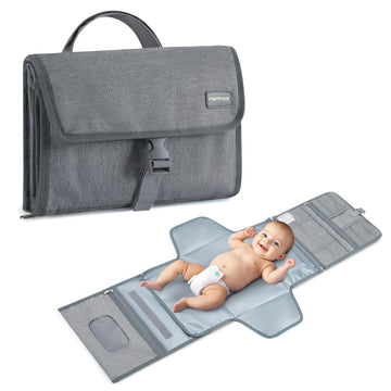 Mommore Portable Changing Pad For Newborn Expandable Diaper Changing Pad With Wipes Pockets Water Resistance Baby Changing Pad F