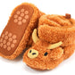 ShinyMatch Highland Baby Booties Newborn Baby Shoes Unisex Infant Slippers for Toddler Infant Girl Boy(6-12 Months,Highland Cow,