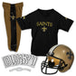 Franklin Sports New Orleans Saints Kids Football Uniform Set - NFL Youth Football Costume for Boys & Girls - Set Includes Helmet