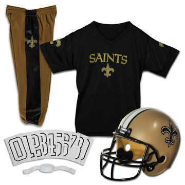 Franklin Sports New Orleans Saints Kids Football Uniform Set - NFL Youth Football Costume for Boys & Girls - Set Includes Helmet