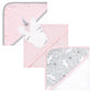 Hudson Baby Unisex Baby Cotton Rich Hooded Towels, Pink Unicorn, One Size