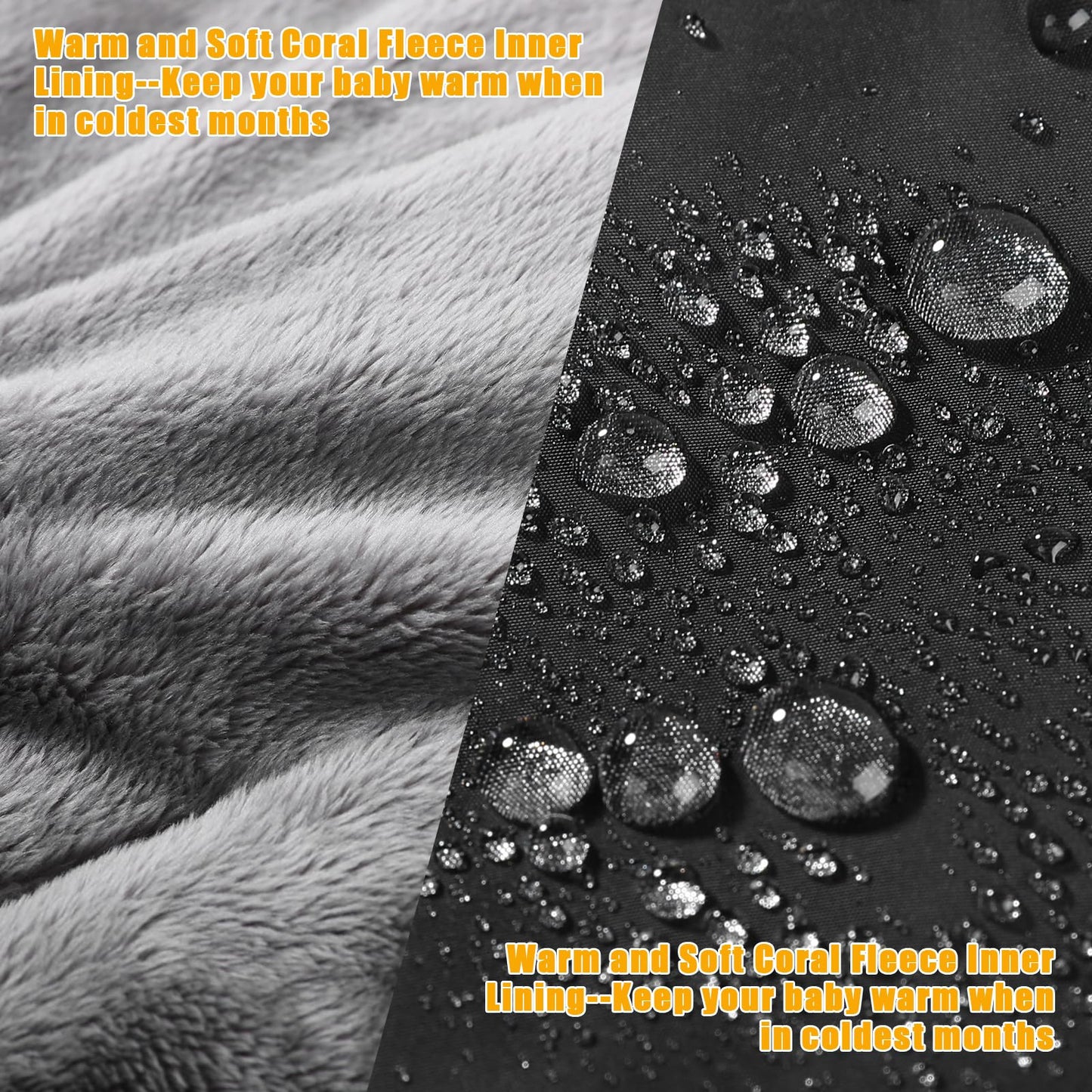 Yoofoss Stroller Cover For Winter, Toddler Stroller Footmuff Universal For Most Stroller, Water Resistant Warm Coral Baby Stroll