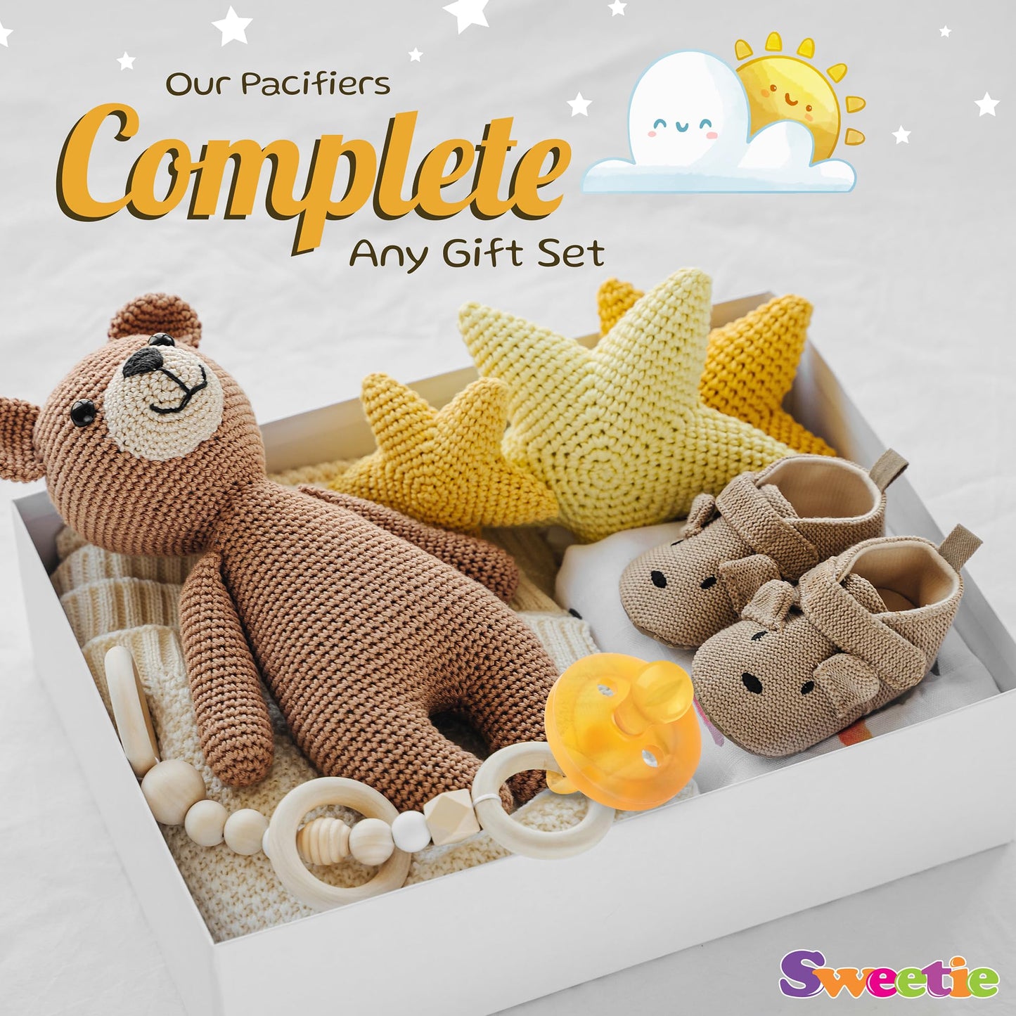Sweetie Rubber Pacifier Natural Rubber Pacifier Rounded (Natural Color, 12-18 Month)