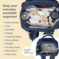 Ruvalino Diaper Bag Backpack, Multifunction Travel Pack Maternity Baby Changing Bags, Large Capacity, Waterproof, Peacock Blue
