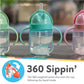 Nuby No-Spill Clik-It Silicone Straw Toddler Cup - (2 Pack) 8 Oz - 360 Weighted Straw Toddler Sippy Cup For 1+ Year Old - Pink/A