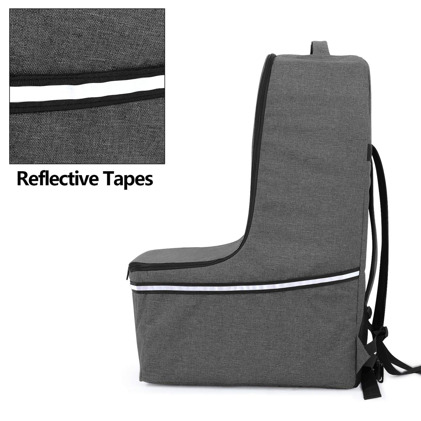 Teamoy Car Seat Travel Bag, Car Seat Gate Check Bag With Top Handle And Reflective Tapes, Infant Carseat Carrier Covers For Airp