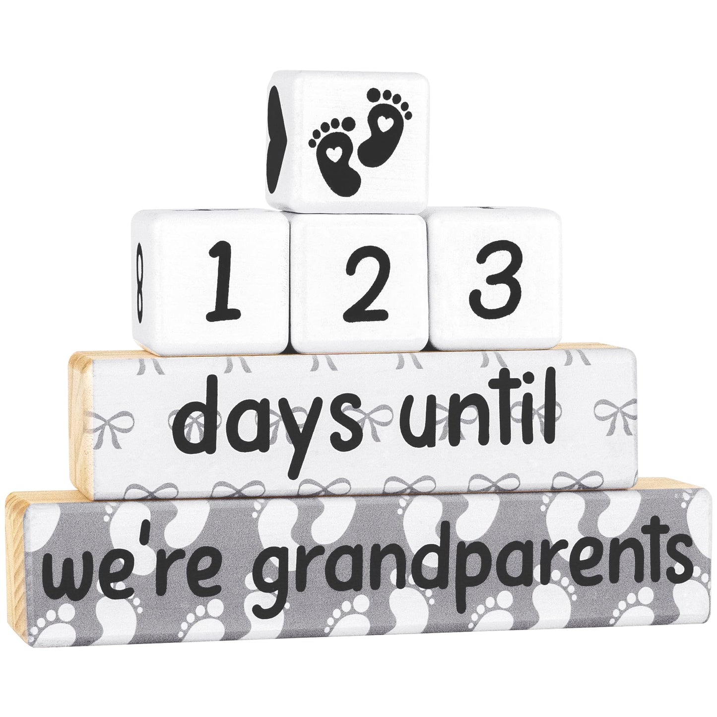 Pregnancy Announcement, Baby Reveal Countdown Due Date Blocks- Weeks/Days Until We'Re Grandparents, Announcing Pregnancy Countdo
