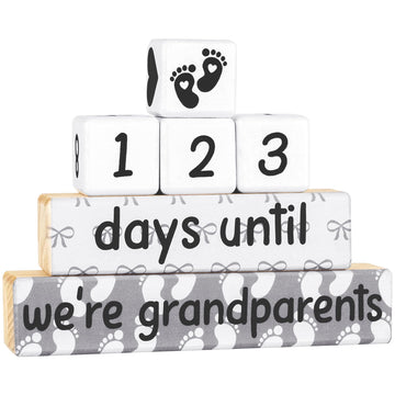 Pregnancy Announcement, Baby Reveal Countdown Due Date Blocks- Weeks/Days Until We'Re Grandparents, Announcing Pregnancy Countdo