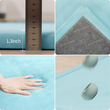 Acomopack Baby Play Mat For Floor 1.3' Thick Memory Foam Play Mat 79'  118' Tummy Time Mat Playpen Mat With Non-Slip Bottom F