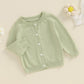 Infant Baby Girl Cardigan Sweater Long Sleeve Button Up Knit Sweatshirt Jacket Toddler Baby Girl Fall Outfits (Green, 4-5 Years)