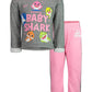 Pinkfong Baby Shark Baby Girls Long Sleeve T-Shirt Pant Set Grey/Pink 18 Months