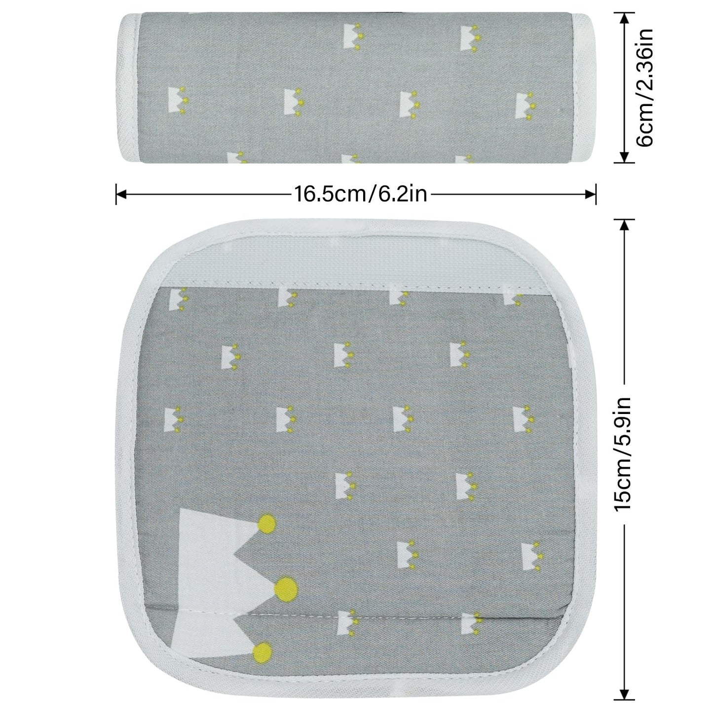 Cuxfls Baby Strap Cover For Children, 2 Pcs Infant Car Seat Belt Cover Pad, Neck Pad Protector For Kids Newborn Toddlers (Grey C