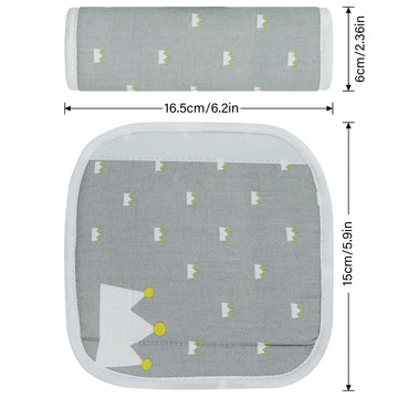 Cuxfls Baby Strap Cover For Children, 2 Pcs Infant Car Seat Belt Cover Pad, Neck Pad Protector For Kids Newborn Toddlers (Grey C
