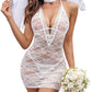 Avidlove Women Babydoll Lingerie Lace Chemise Halter Nightwear Teddy Dress White