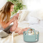 Diaper Caddy Organizer For Baby Cotton Rope Nursery Storage Bin Basket Portable Holder Tote Bag For Changing Table Car Travel Ba