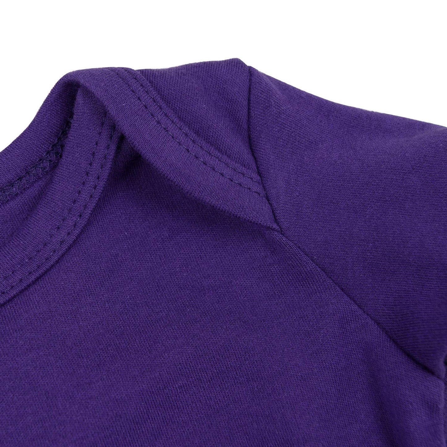 Romperinbox Unisex Solid Baby Bodysuit 0-24 Months (6-9 Months, Purple Short Sleeve)