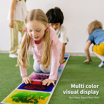 Longking 6 Sensory Tiles, 12' X 12' Sensory Floor Tiles, Liquid Floor Tiles, Lava Tiles