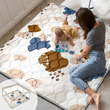 Termichy Baby Play Mat For Floor: 50X50 Thick Foam Padded Playpen Mat For Toddlers And Infants Crawling - Water-Repellent Cushio
