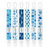 Babygoal Ocean Blue Pacifier Clips, 6 Pack Binky Paci Holder Clips And Leash For Boys And Girls Fits For Most Pacifier, Binkie S