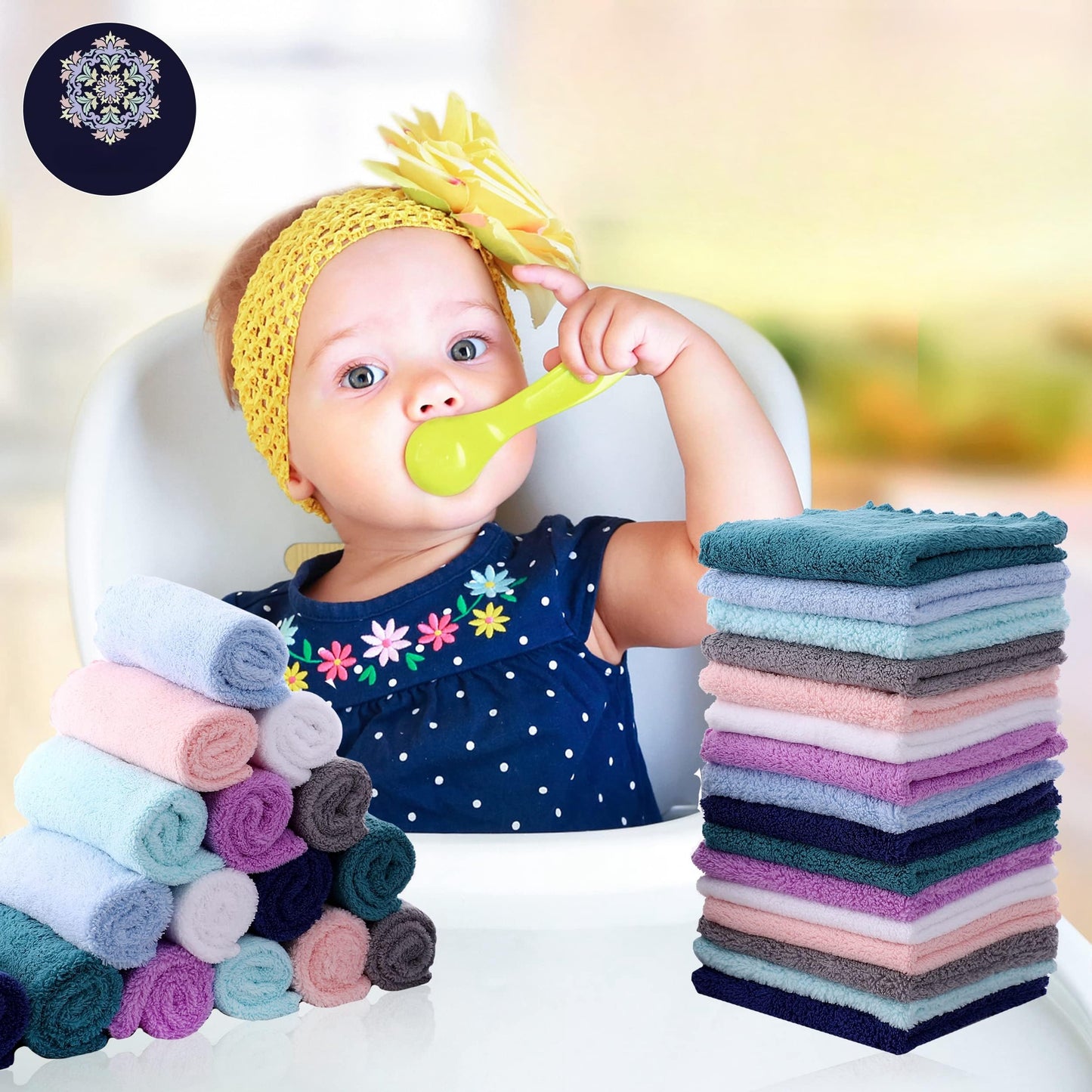 32 Pack Baby Washcloths - 10X10 Inch, Microfiber Baby Towel - Absorbent And Soft Baby Wash Clothes For Newborns, Infants And Tod