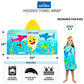Franco Baby Shark Bath/Pool/Beach Soft Cotton Terry Hooded Towel Wrap, 24 In X 50 In, Kids