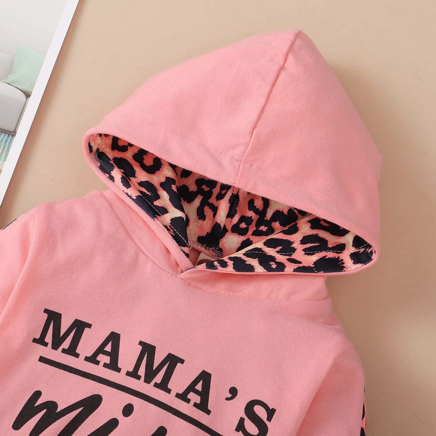 Yvowming 3T Girl Clothes Outfits Toddler Peach Hooded Sweatshirt Pants Headband Toddler Winter Clothes