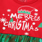 Toddler Girl Christmas Tulle Dress Long Sleeve Cotton Casual Red Green Xmas Party Tunic Shirt Dresses 3T