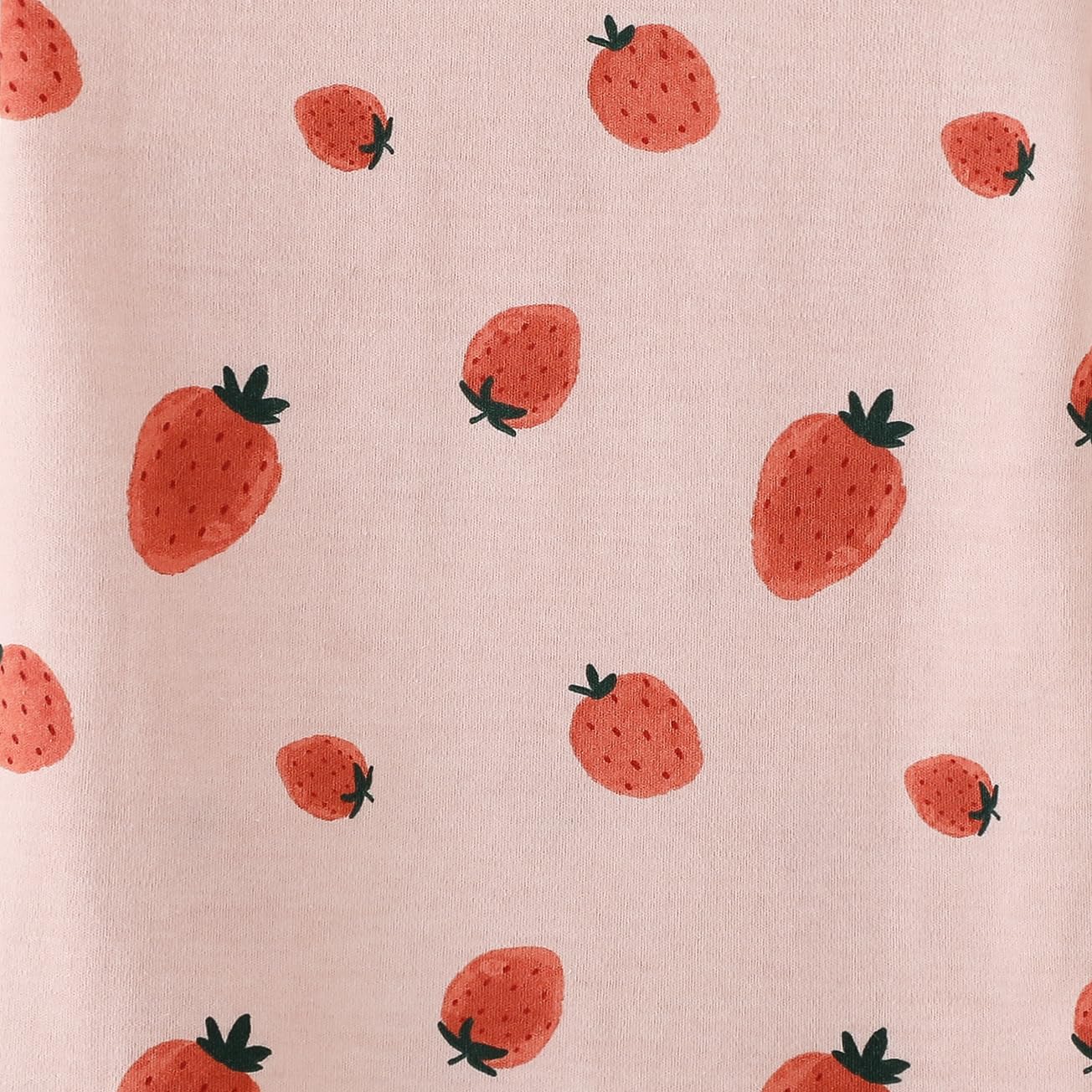 Owlivia Organic Cotton Baby Boy Girl 2-Pack Zip Up Sleep N Play, Footless, Long Sleeve(3-6 Months, Pink Strawberry&White)