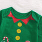 Aslaylme Baby Boy Christmas Outfit Xmas Clothes Elf Bodysuit (Green,18-24 Months)