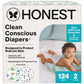 The Honest Company Comfort Dry Disposable Diapers for Sensitive Skin, Hypoallergenic, Barnyard Babies + Pattern Play, Super Club
