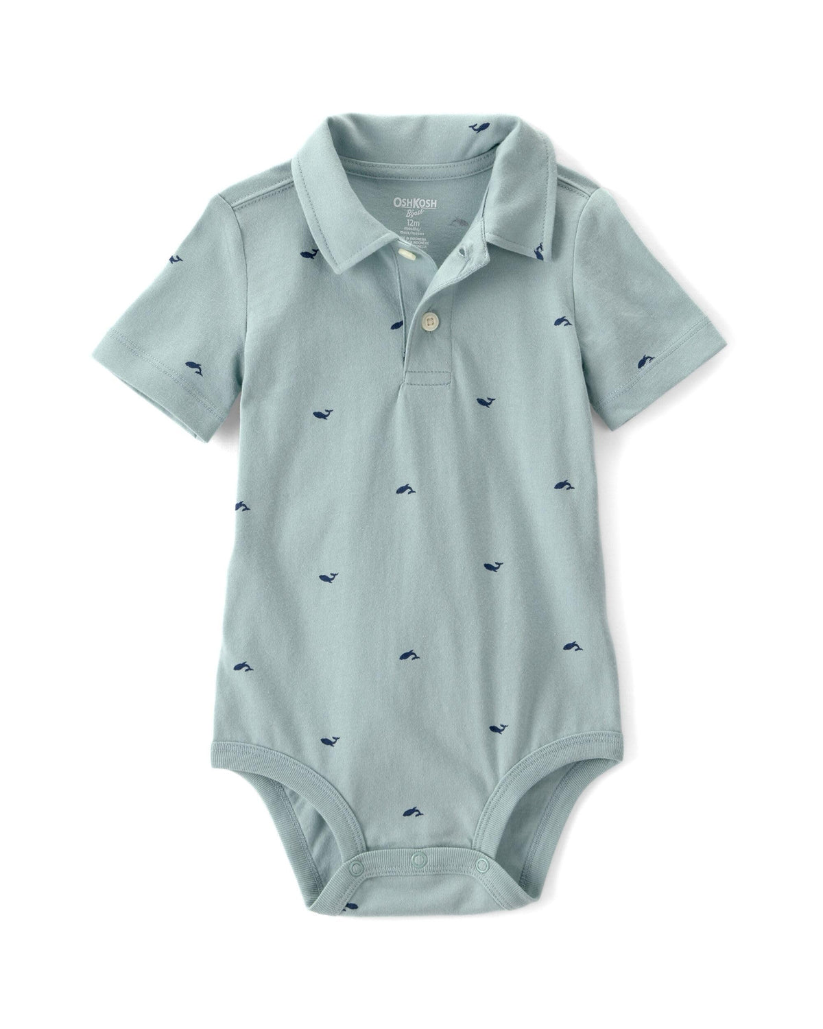 Oshkosh BGosh Baby Boy Whale Polo Cotton Bodysuit