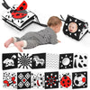 AJsupojouet Newborn Black and White High Contrast Baby Book for 0-3 Months Brain Development, Tummy Time Sensory Infant Toys, Mo