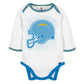 Gerber Nfl Baby Boys' 3Pc Bodysuit, Footed Pant, & Cap Set, Los Angeles Chargers, 6-9 Months
